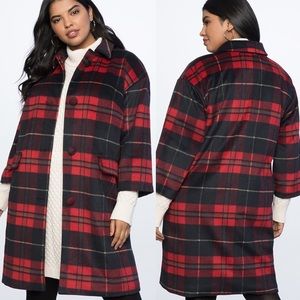 Eloquii Tartan Plaid Coat